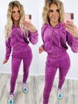 Dres welurowy bluza zamek + spodnie fioletowy K92 