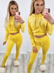 Komplet welurowy bluza + legginsy żółty K91   