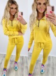 Dres welurowy bluza + spodnie żółty K93   