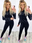Dres welurowy bluza + spodnie czarny K93