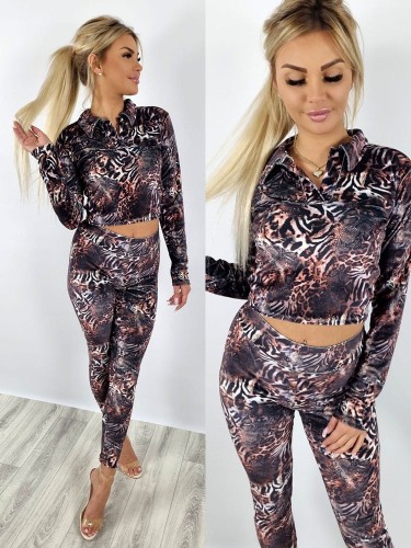 Komplet welurowy bluzka + legginsy wzór K132 