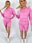Komplet bawełniany bluza + spodenki róż K165   
