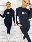 Dres bawełniany bluza naszywka + spodnie czarny K184