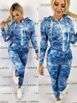Komplet welurowy bluza zamek + spodnie jeans K187