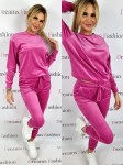 Dres welurowy bluza + spodnie różowy K10