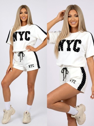 Komplet bawełniany NYC ecru 