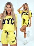 Komplet bawełniany NYC żółty