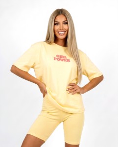 Komplet damski t-shirt kolarki żółty6.jpg