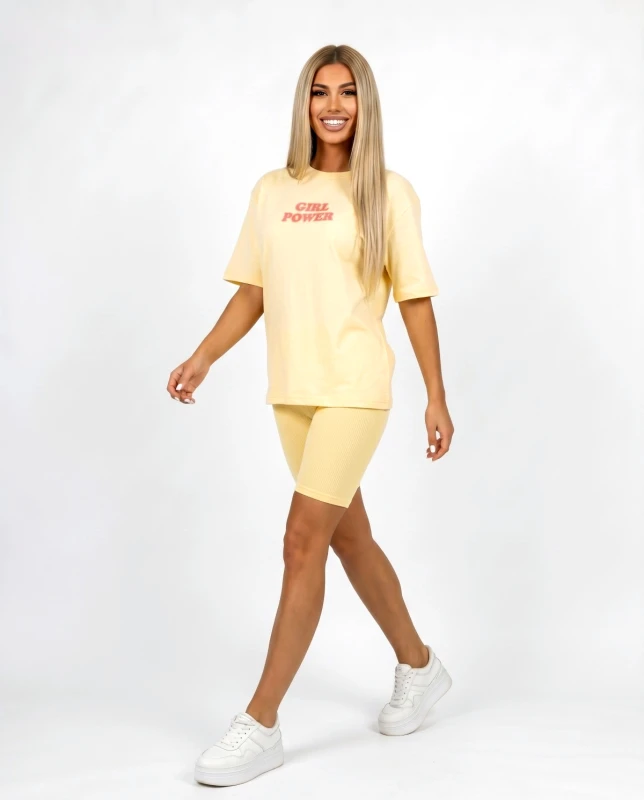 Komplet damski t-shirt kolarki żółty7.jpg