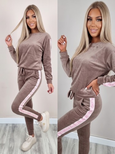 Dres welurowy lampas los angeles mocca K48 