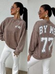 Dekatyzowana bluza 77 ciemny beż