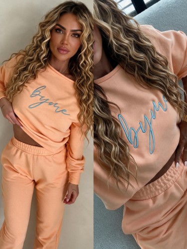 Bluza dresowa LOGO morelowa