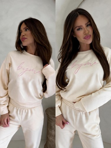 Bluza dresowa LOGO waniliowa