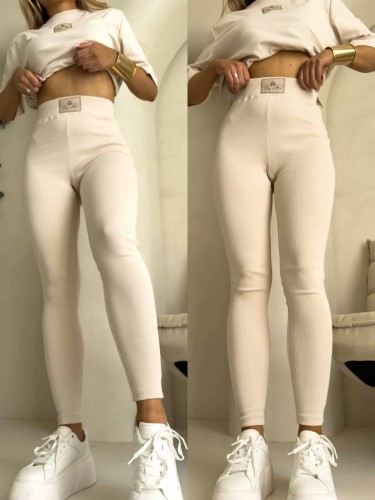 Legginsy COTTON waniliowe