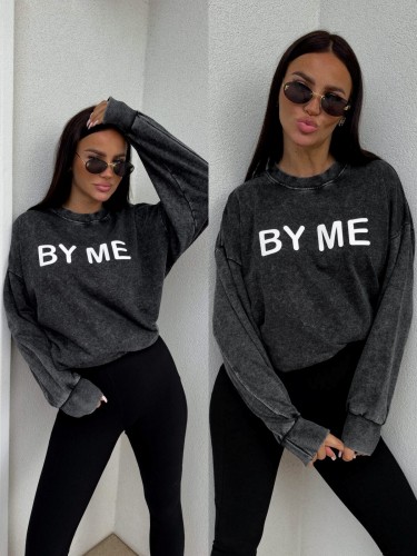 Dekatyzowana bluza DOSE czarna
