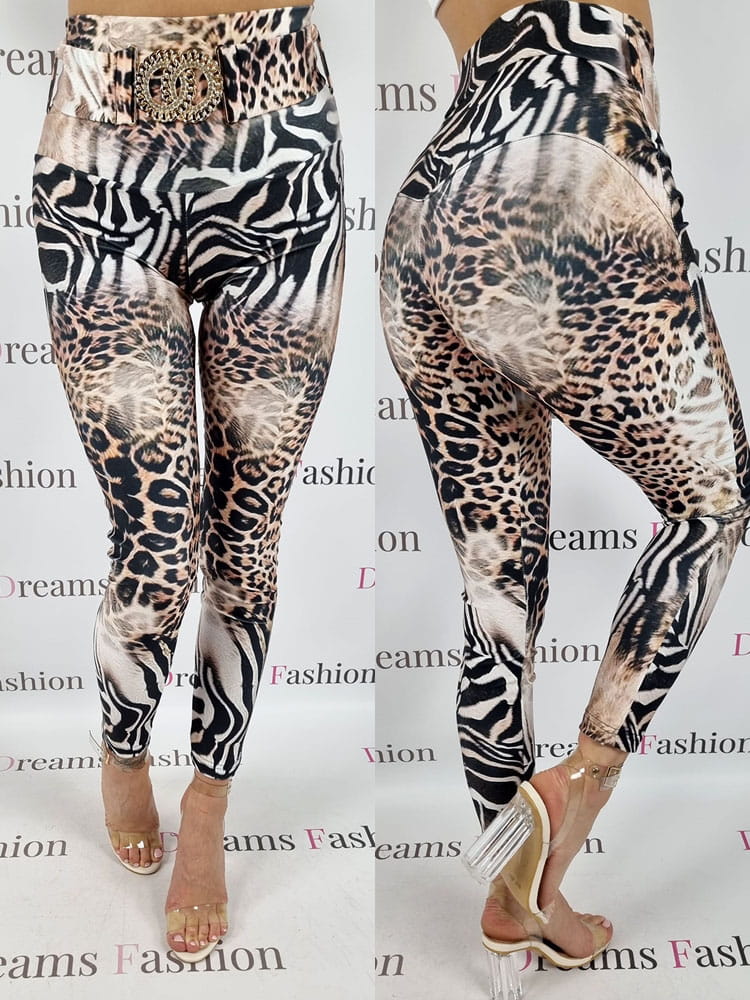 Legginsy lycra modelujące pasek wzór SP4
