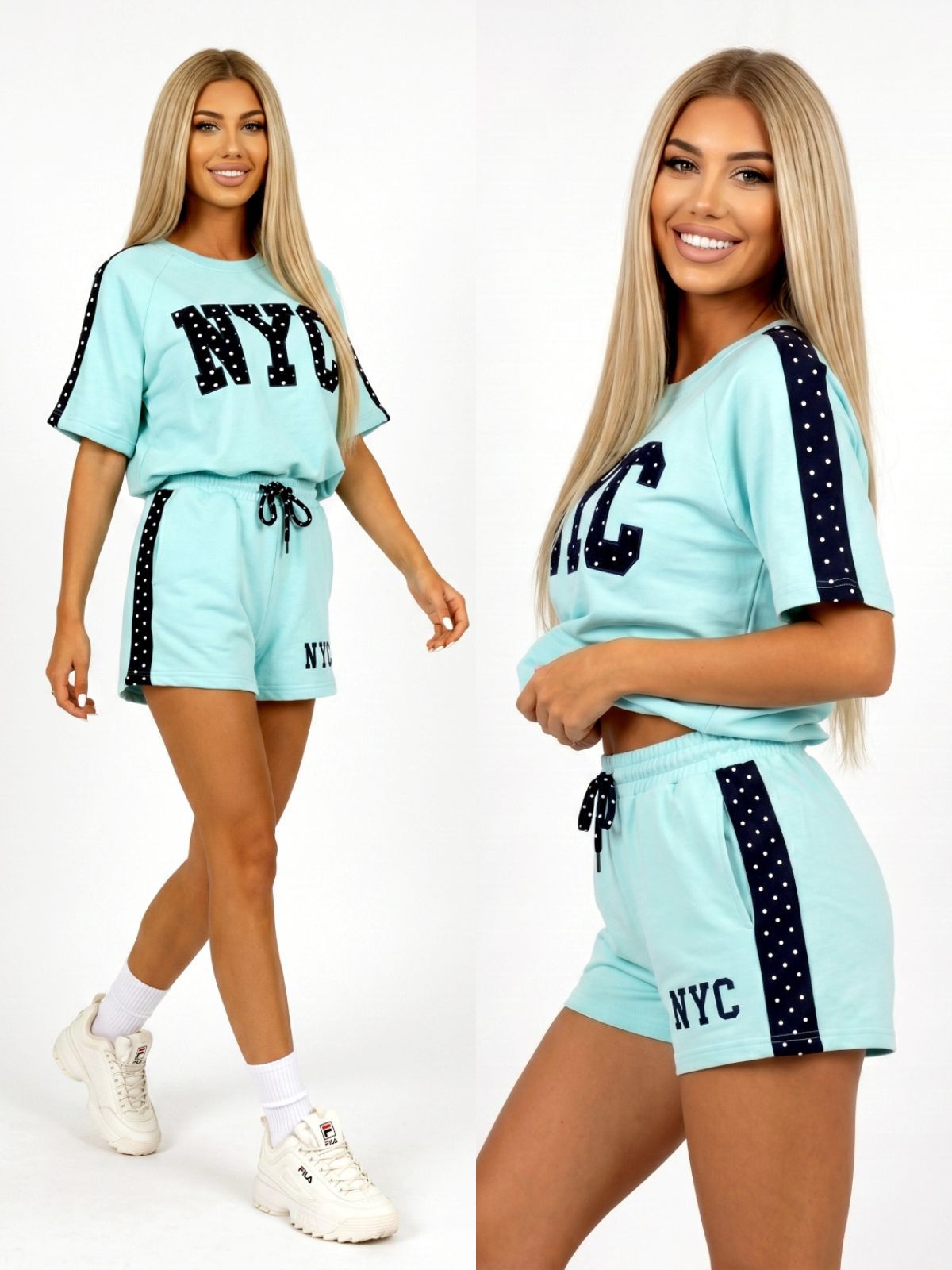 Komplet bawełniany NYC miętowy