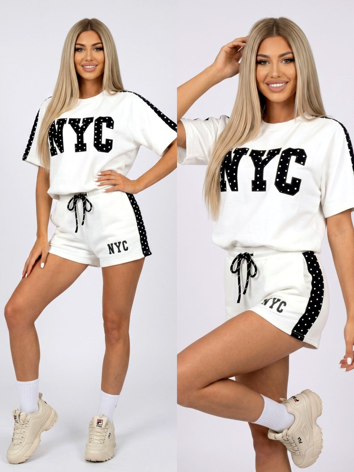Komplet bawełniany NYC ecru